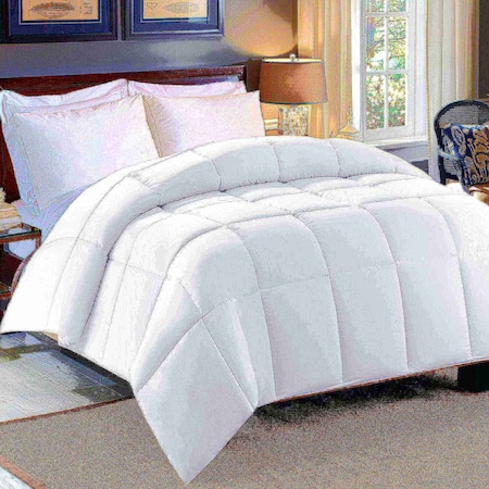 Hotel Grand 300tc Sateen Cotton Down Alt Comforter, White, Twin 111001